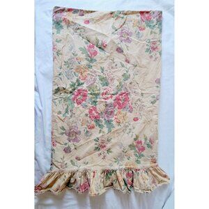 Vintage Ralph Lauren Garden Yellow Floral Ruffled Doeskin Pillowcase